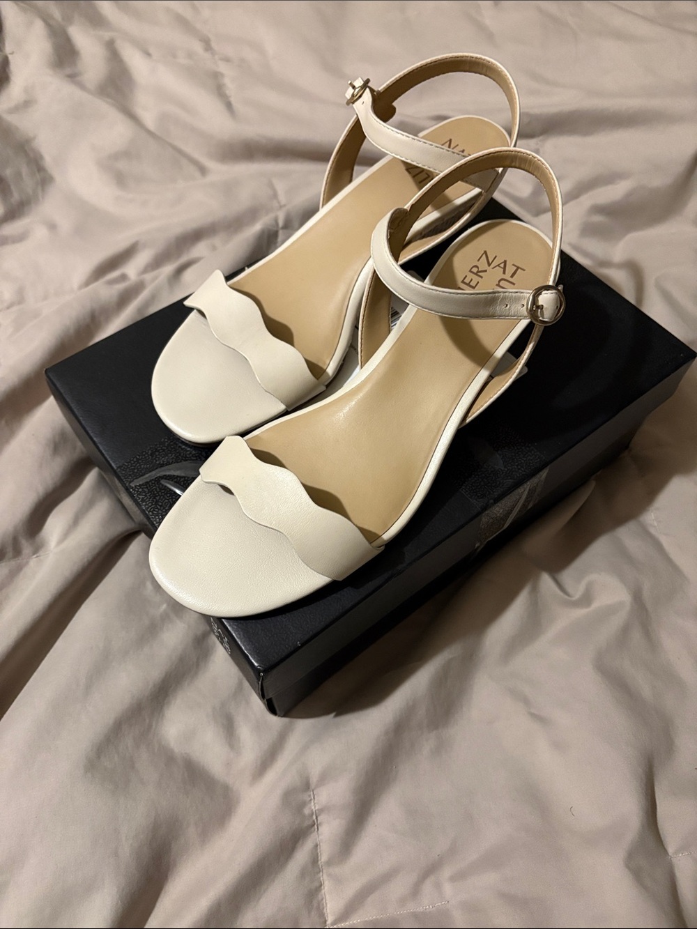 Naturalizer Lacey Womens Leather Ankle Strap Wedge Sandals